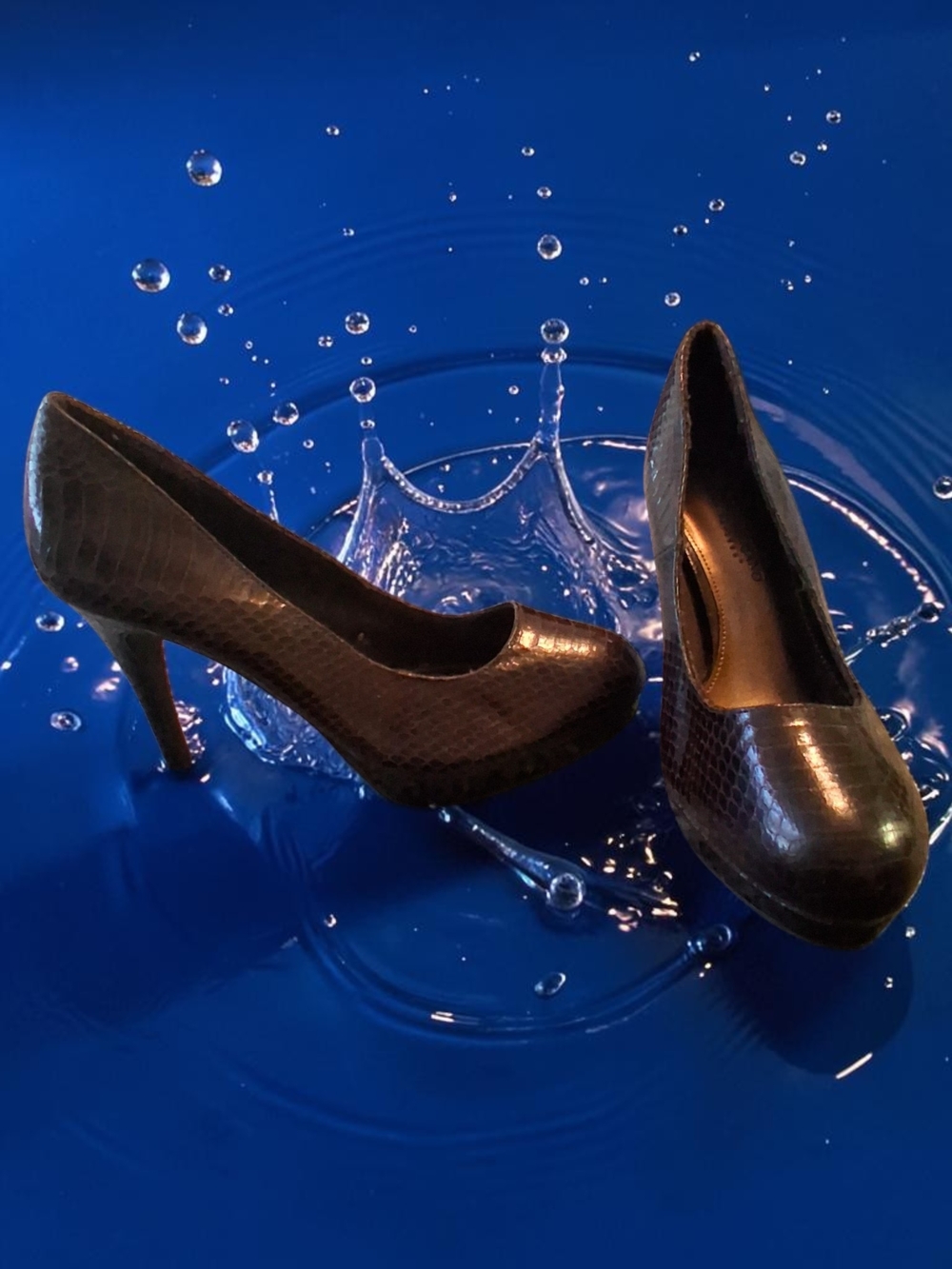 Christian Siriano Dark Brown Snake-Embossed High Heel Pumps Womens Shoe Size 7.5